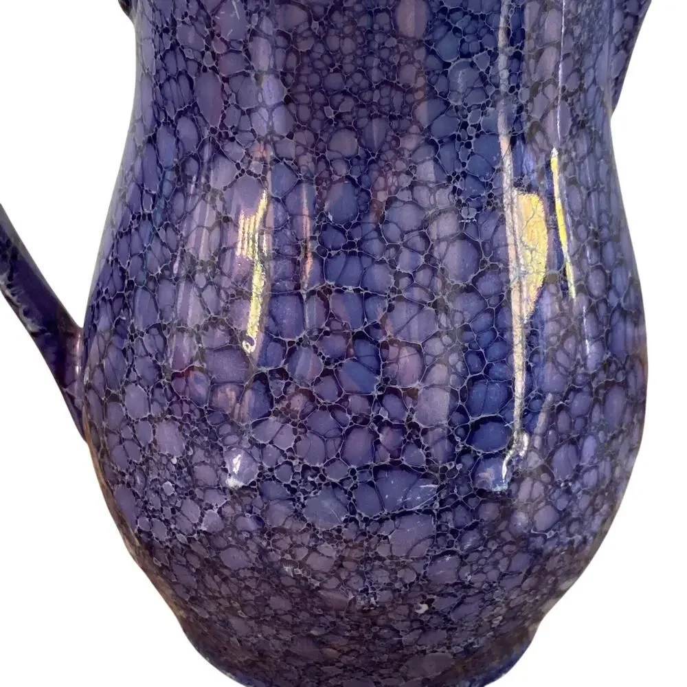Vintage Retsch Co RCW Blue Iridescent Pitcher Wunsiedel Bavaria Germany
